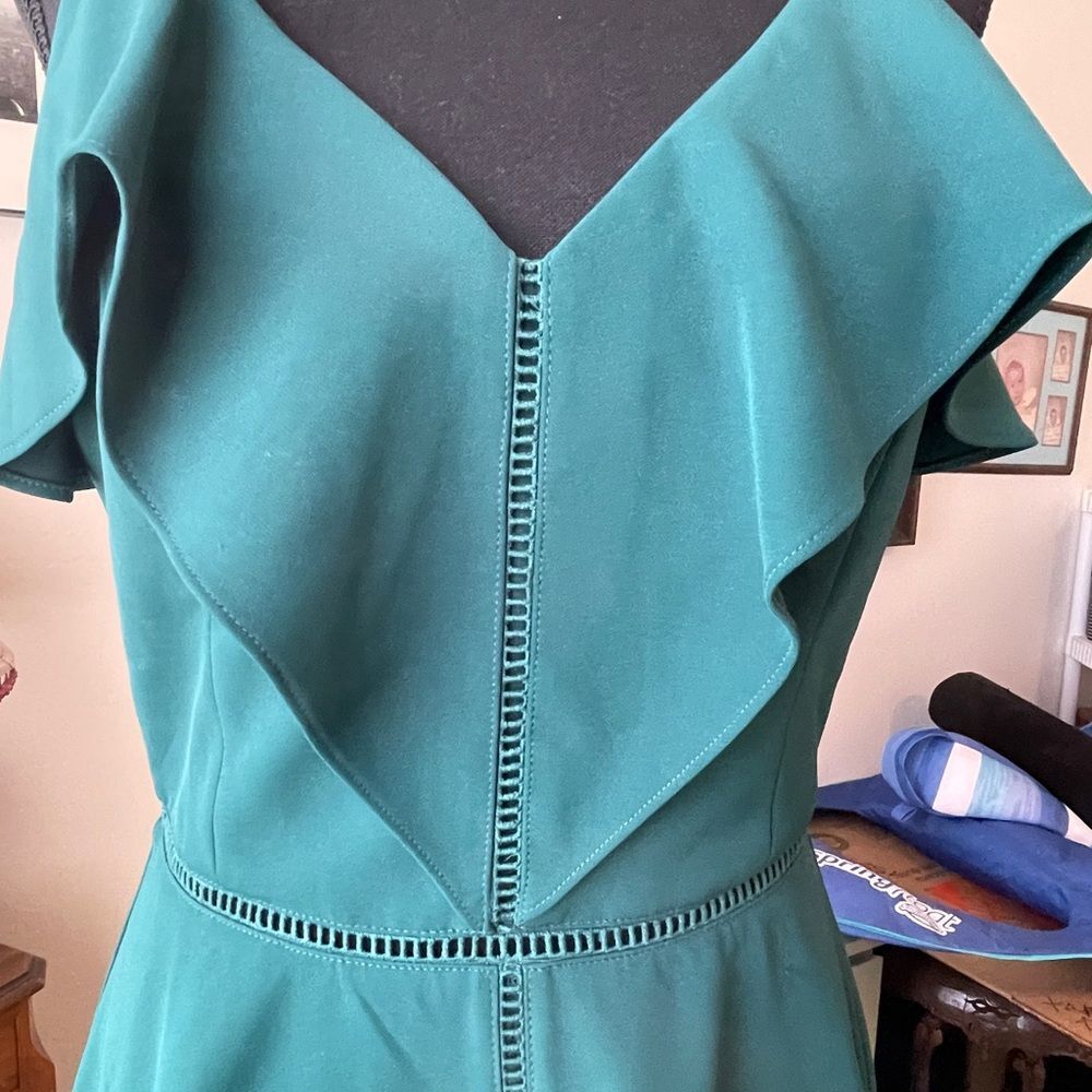 Adelyn Rea/Teal Dress/Sml/cut out/ruffle/summer